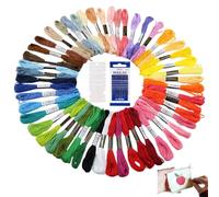 aqlbhz 50 Skeins Kits Embroidery Threads,Embroidery Floss Rainbow Colour Embroidery Floss Friendship Bracelets Threads for Embroidery Cross Stitch Sewing Crafts with Free Embroidery Needles