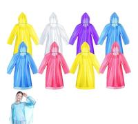 aqlbhz 8 Pcs Emergency Ponchos Waterproof Poncho for Men Rain Ponchos for Waterproof Rain Coats With Hood And Sleeves Lightweight Raincoat Hooded for Outdoor Camping Concerts Travel(Random Color)