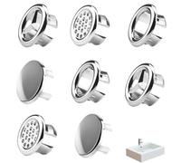 aqlbhz Lot de 8 bouchons de trop-plein pour évier de salle de bain, cuisine, lavabo, lavabo (style 4)
