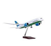 AQMUZE 1:130 Scale Model For Uzbekistan Airlines Aircraft Toy B787 Dreamliner With Lights And Wheels Die-cast Resin Model Miniatures Set(No light)
