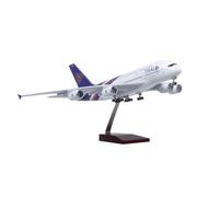 AQMUZE 1 150 For Thailand Thai Airways A380 Diecast Model Airplane Aircraft Toy With Light And Wheels Collection Miniatures Set(With light)