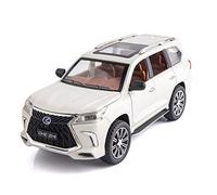 AQMUZE 1 24 For Lexus 570 Zinc Alloy Car Decoration Model Detachable Toy Gift(White)