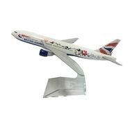 AQMUZE 16 Cm For British Airways Plum Boeing B777 Aircraft Model Diecast Metal 1 400 Scale Model Aircraft Display Collection Miniatures Set(Plum flower b777)