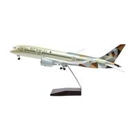AQMUZE 43 Cm Resin Die Cast 1:144 Scale For Etihad Boeing 787 Aircraft Model With Light Wheel Aircraft Decoration Collection Miniatures Set(No light)