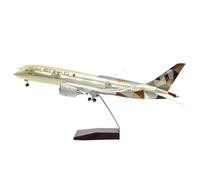 AQMUZE 43 Cm Resin Die Cast 1:144 Scale For Etihad Boeing 787 Aircraft Model With Light Wheel Aircraft Decoration Collection Miniatures Set(With light)