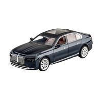 AQMUZE For BMW I7 G70 1:24 Limousine Alloy Model Die Cast Metal Miniature Sound And Light Vehicle Collection Decoration(Blue)
