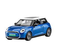 AQMUZE For BMW Mini Cooper Electric 1:28 Miniature Alloy Model Die Cast Metallic Sound & Light Car Collection Decoration(Blue)