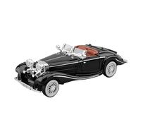 AQMUZE For Coche Clásico 500K 1:32 Modelo De Coche De Aleación Fundida A Presión Simulación Decoración Retro Sonido Y Luz(Black)