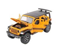 AQMUZE For Jeep Wrangler Rubicon 1:22 Miniature Die Cast Alloy Dirt Bike Metal Model Car Simulation Collection Decoration(Yellow)