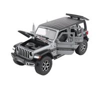 AQMUZE For Jeep Wrangler Rubicon 1:22 Miniature Die Cast Alloy Dirt Bike Metal Model Car Simulation Collection Decoration(Grey)