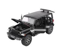 AQMUZE For Jeep Wrangler Rubicon 1:22 Miniature Die Cast Alloy Dirt Bike Metal Model Car Simulation Collection Decoration(Black)