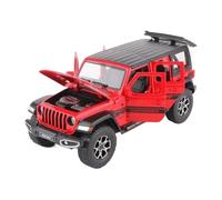 AQMUZE For Jeep Wrangler Rubicon 1:22 Miniature Die Cast Alloy Dirt Bike Metal Model Car Simulation Collection Decoration(Red)