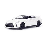 AQMUZE For Nissan GT-R 2017 Static 1:24 Die Cast Alloy Sports Car Model Simulation Car Collection Souvenir(White)