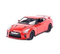 AQMUZE For Nissan GT-R 2017 Static 1:24 Die Cast Alloy Sports Car Model Simulation Car Collection Souvenir(Red)
