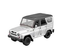AQMUZE For UAZ Hunter SUV 1:24 Alloy Die Casting Model Simulated Sound And Light Home Decoration Gifts(Silver)
