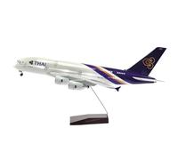 AQMUZE Resin Die-cast 1 160 Scale Thai Boeing B747 Aircraft Model With Lights And Wheels Static Display Model Miniatures Set(With light a380)