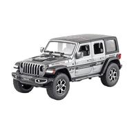 AQMUZE Suitable For Jeep Wrangler Off-road 1:22 Alloy Car Model Die-casting Sound And Light Interior Home Decorations(Silver)