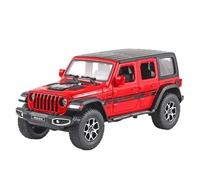 AQMUZE Suitable For Jeep Wrangler Off-road 1:22 Alloy Car Model Die-casting Sound And Light Interior Home Decorations(Red)