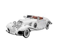 AQMUZE Suitable For Mercedes-Benz 500K 1936 Vintage Classic Car 1:18 Die-Cast Alloy Sound And Light Model Collectible Home Decor(White)
