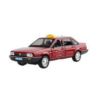 AQMUZE Suitable For Volkswagen Santana Taxi 1:24 Alloy Model Die-cast Sound And Light Decoration(Red)
