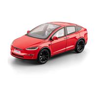 AQMUZE Tesla X 1:24 Alloy Car Model Simulation Gullwing Simulation Home Door Light Decoration(Red)