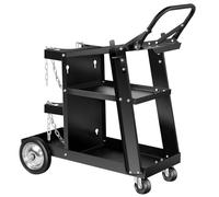 AQNIEGEP Welding Cart, Heavy Duty Welding Cart for Tig Mig Welder and Plasma Cutter, Welder Cart with Upgrade Handles and Increase Storage Space Tank Storage 400 lbs 3 Tiers