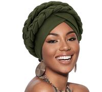 AQOKKA African Women Turban Caps Pre-Tied Twisted Turbans Head Scarf for Women Hair Wraps Cover Beanie Cancer Chemo Headwear