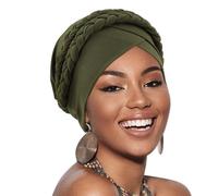 AQOKKA African Women Turban Caps Pre-Tied Twisted Turbans Head Scarf for Women Hair Wraps Cover Beanie Cancer Chemo Headwear