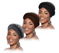 AQOKKA African Women Turban Caps Pre-Tied Twisted Turbans Head Scarf for Women Hair Wraps Cover Beanie Cancer Chemo Headwear