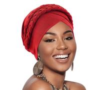 AQOKKA African Women Turban Caps Pre-Tied Twisted Turbans Head Scarf for Women Hair Wraps Cover Beanie Cancer Chemo Headwear