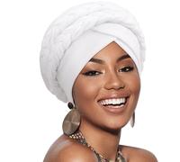 AQOKKA African Women Turban Caps Pre-Tied Twisted Turbans Head Scarf for Women Hair Wraps Cover Beanie Cancer Chemo Headwear