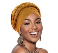 AQOKKA African Women Turban Caps Pre-Tied Twisted Turbans Head Scarf for Women Hair Wraps Cover Beanie Cancer Chemo Headwear