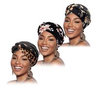 AQOKKA African Women Turban Caps Pre-Tied Twisted Turbans Head Scarf for Women Hair Wraps Cover Beanie Cancer Chemo Headwear