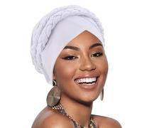 AQOKKA African Women Turban Caps Pre-Tied Twisted Turbans Head Scarf for Women Hair Wraps Cover Beanie Cancer Chemo Headwear