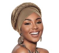 AQOKKA African Women Turban Caps Pre-Tied Twisted Turbans Head Scarf for Women Hair Wraps Cover Beanie Cancer Chemo Headwear
