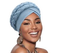 AQOKKA African Women Turban Caps Pre-Tied Twisted Turbans Head Scarf for Women Hair Wraps Cover Beanie Cancer Chemo Headwear