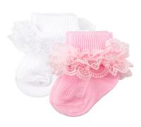 AQOKKA Baby Girls Socks Eyelet Ruffle Double Lace Baby Newborn Summer Dress Socks for Boy Infant Toddler Kids 6-12 months