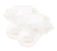 AQOKKA Baby Girls Socks Eyelet Ruffle Double Lace Baby Newborn Summer Dress Socks for Boy Infant Toddler Kids 6-12 months