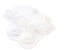 AQOKKA Baby Girls Socks Eyelet Ruffle Double Lace Baby Newborn Summer Dress Socks for Boy Infant Toddler Kids 0-6 months