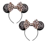 AQOKKA Mouse Ears Headbands with Bow Minnie Ears Cosplay Costume Hair Accessories for Women Birthday Party Decoration