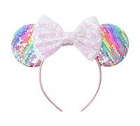 AQOKKA Mouse Ears Headbands with Bow Minnie Ears Cosplay Costume Hair Accessories for Women Girls Birthday Party Decoration