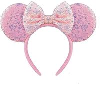 AQOKKA Mouse Ears Headbands with Bow Minnie Ears Cosplay Costume Hair Accessories for Women Girls Birthday Party Decoration