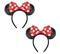 AQOKKA Mouse Ears Headbands with Bow Minnie Ears Cosplay Costume Hair Accessories for Women Girls Birthday Party Decoration