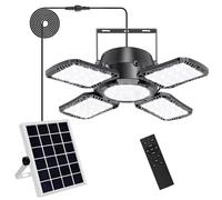 Aqonsie Solar Lights Outdoor Indoor, 128LED Outdoor Solar Pandant Security Lights, 4 Head 120° Rotatable Solar Motion Sensor Light with Remote Control & 3 Lighting Modes for Garage Porch Garden Patio