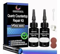 aqootbul Premium Quartz Countertop Repair Kit, 2pcs White Granite And Marble Chip Repair Kit, Quickly Repair Kitchen Countertops, Scratches, Cracks