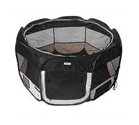 AQPET Playpen for Pets Dogs and Cats Puppies Folding Waterproof Fabric (Black, Black)