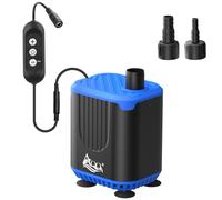 AQQA Aquarium Water Pump,DC12V 1600L/H Submersible Water Pump with Controller,4-Flow Adjustable,Feeding Mode,15W Quiet Mini Pond Fountain Pumps to Empty Fish Tank,for Aquarium Pond,Garden,Fountain