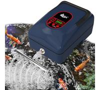 AQQA Fish Tank Air Pump, 1080L/H AC/DC Battery Aquarium Air Pump, 9 Gear Adjustable Air Volume, IPX6 Waterproof Oxygen Pump for Pond Outdoor Fishing