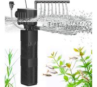AQQA Fish Tank Filter, 4 in 1 Strong Flow Aquarium Filter,650L/h Adjustable Fish Tank Filter Pump for Tanks up to 200L