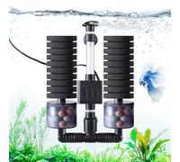 AQQA Fish Tank Filter,8W Electric Internal Aquarium Filter Pump,Quiet Submersible Aquarium Sponge Filter with Bio Ceramic Balls,for Up to 210L Aquarium